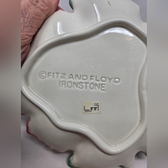 Vintage Fitz & Floyd Leaf-Shaped Decorative Plate Pattern Ironstone Sonoma - Picture 5 of 8